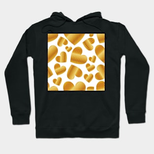 An abundance of golden hearts on white Hoodie